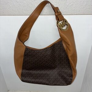 Michael Kors Fulton Signature Black Large Hobo Shoulder Bag